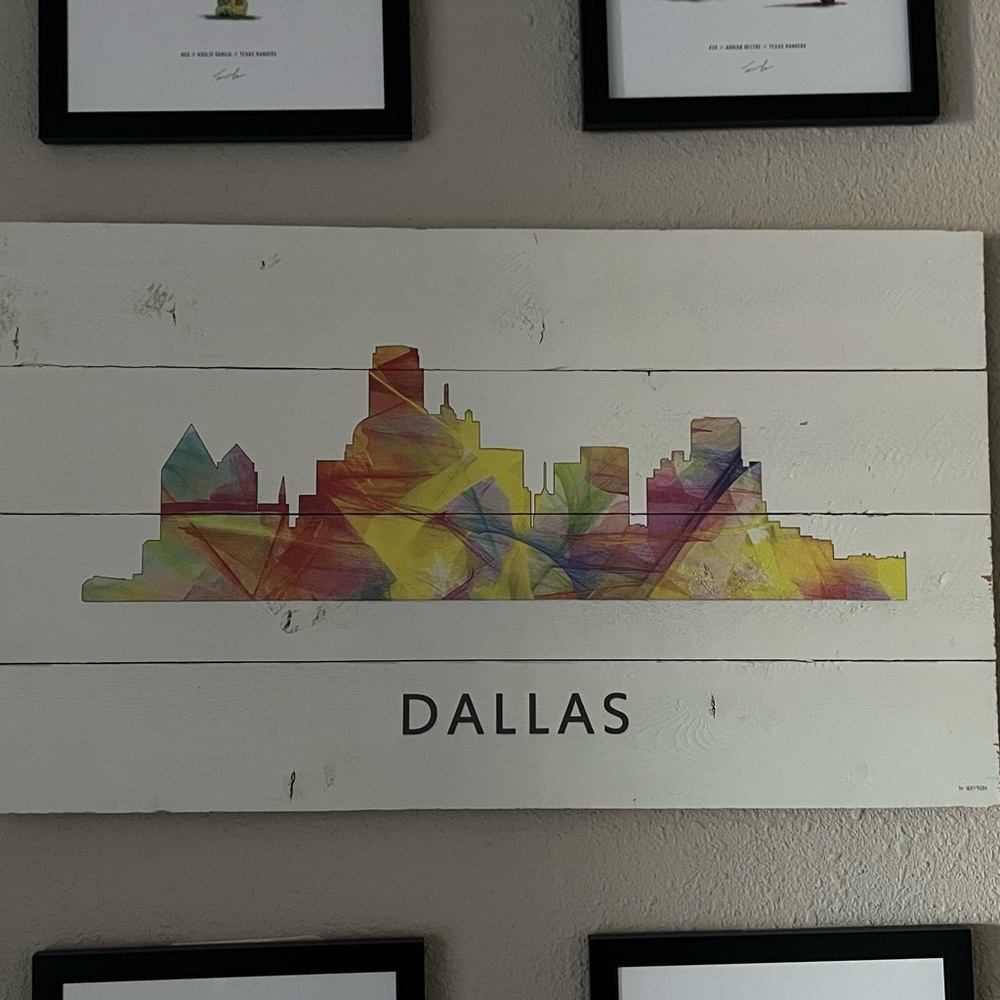 Colorful Dallas Skyline Wall Art
